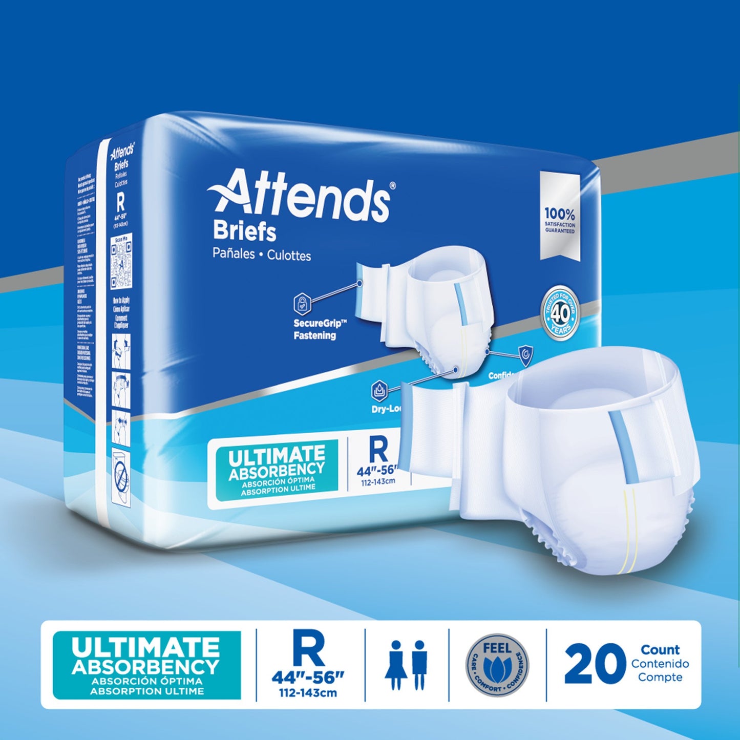 Attends® Advanced Unisex Adult Incontinence Brief Regular Disposable Heavy Absorbency (950224_CS)