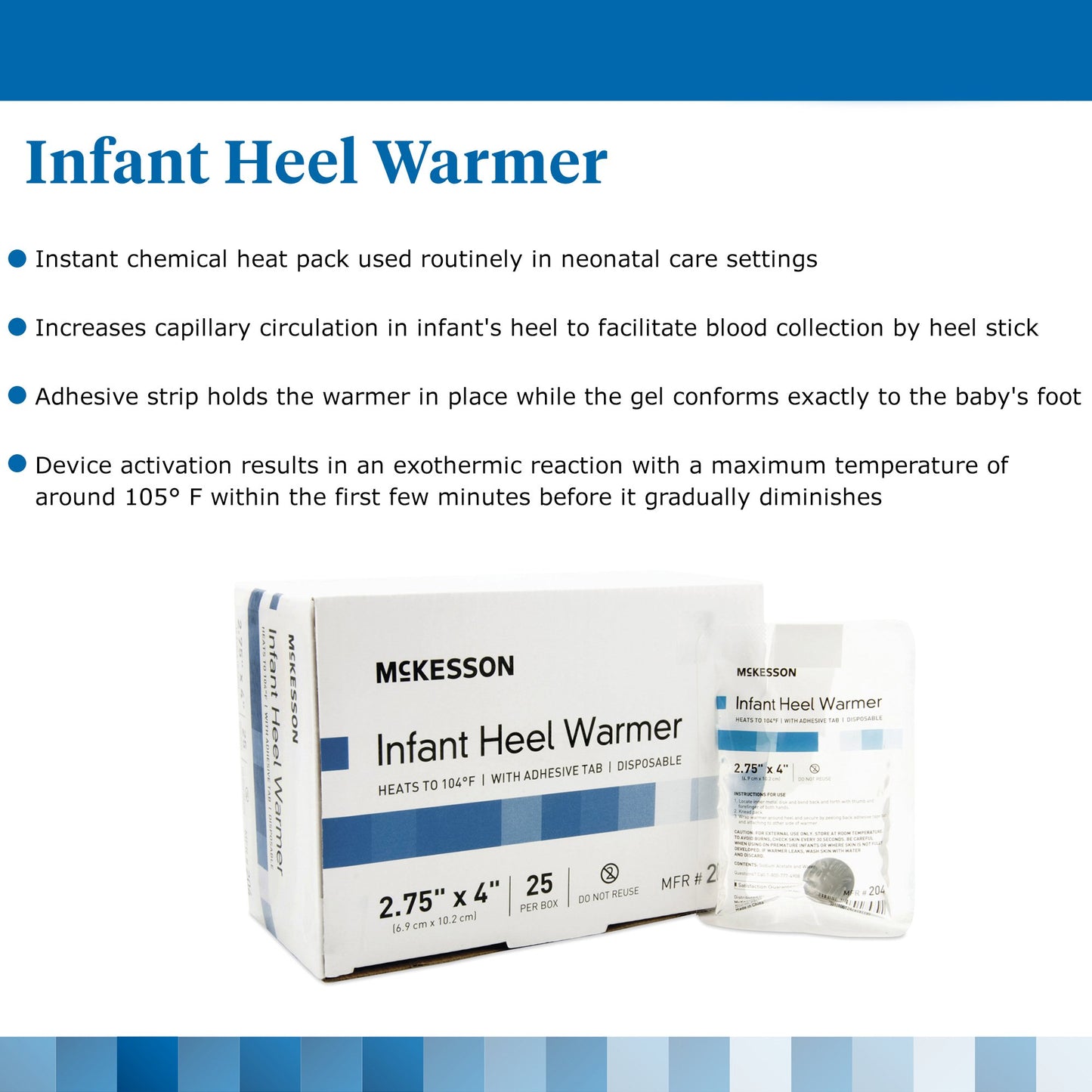 McKesson Instant Infant Heel Warmer Heel One Size Fits Most Sodium Acetate / Water Disposable (911633_EA)
