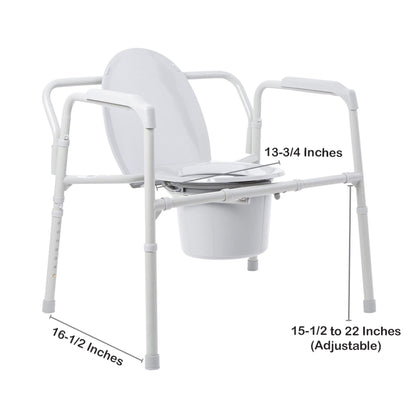 McKesson 3-in-1 Commode Chair Fixed Arms Steel Frame Back Bar 13-3/4 Inch Seat Width 650 lbs. Weight Capacity (1065225_EA)
