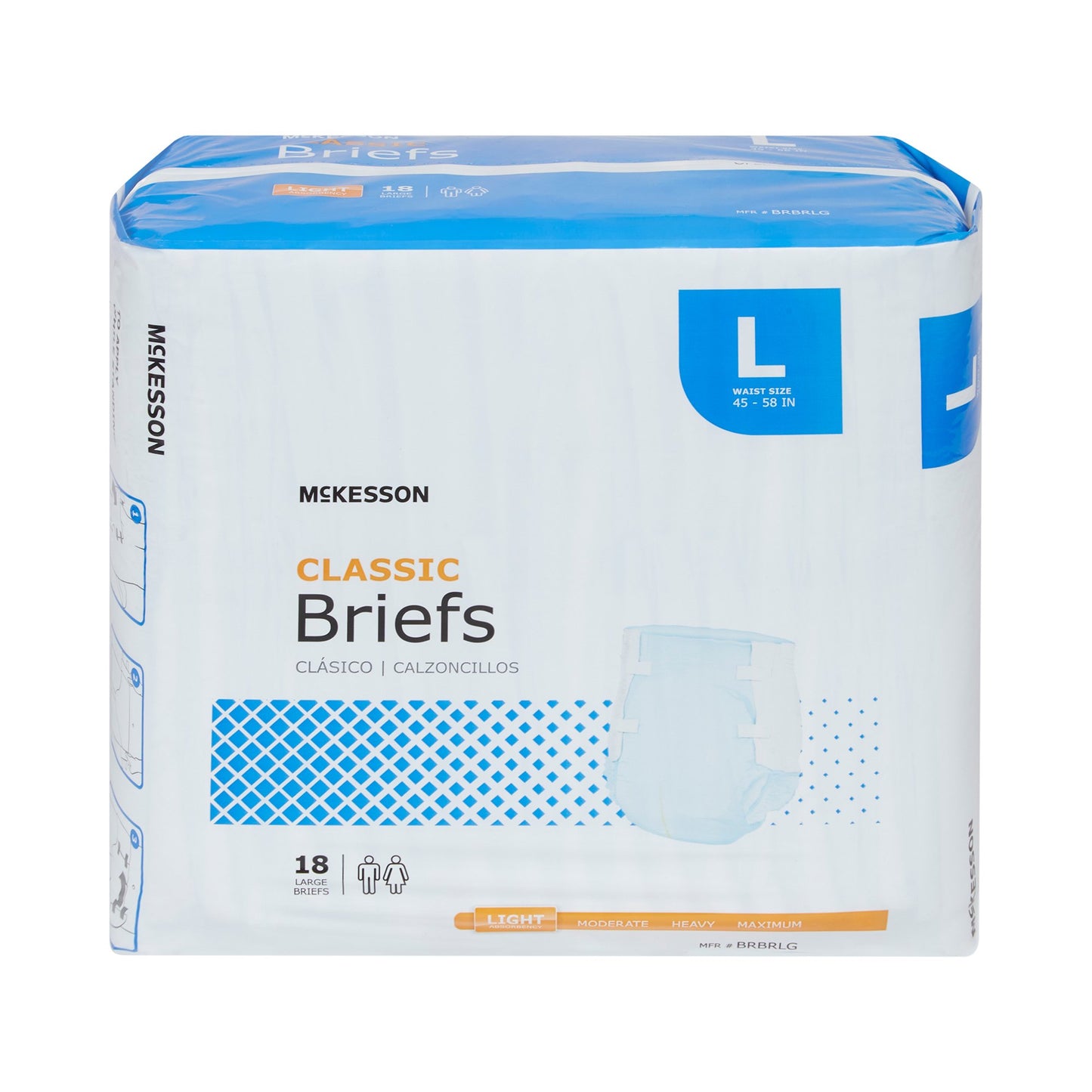 McKesson Classic Unisex Adult Incontinence Brief Large Disposable Light Absorbency (973139_CS)
