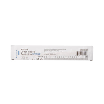 McKesson Swabstick Cotton Tip Wood Shaft 6 Inch Sterile 2 per Pack (508713_BX)