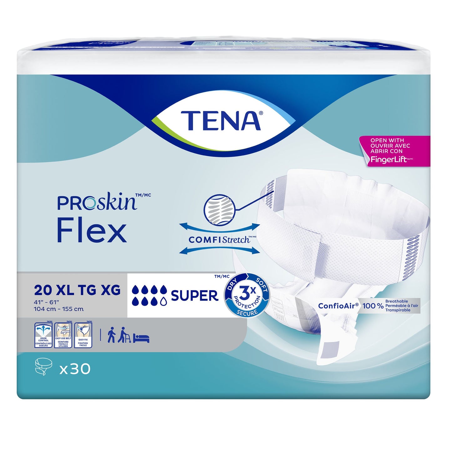 TENA® ProSkin™ Flex Super Unisex Adult Incontinence Belted Undergarment Size 20 Disposable Heavy Absorbency (718449_PK)
