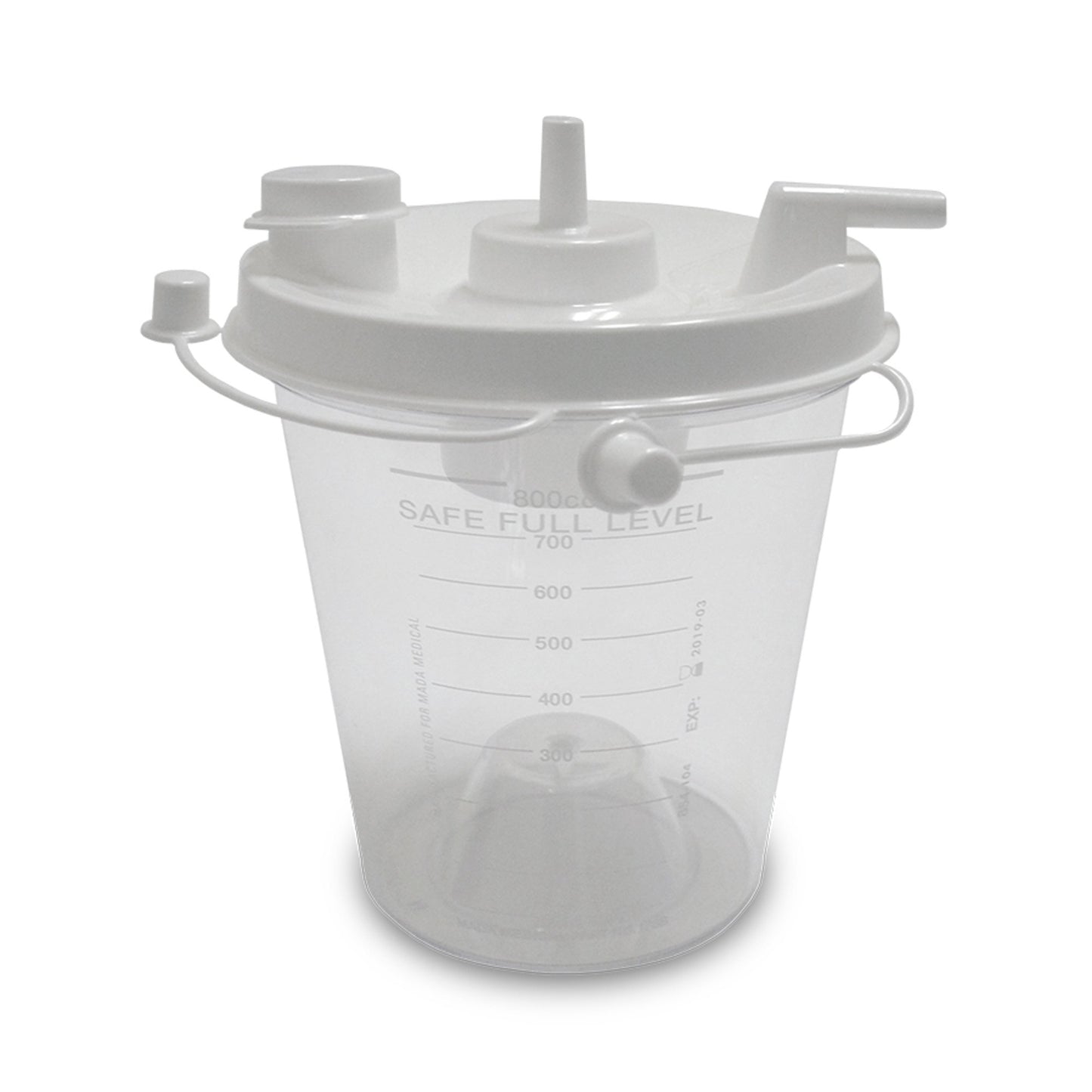 Mada Medical Products Suction Collection Bottle 800 mL Pour Lid (230807_CS)