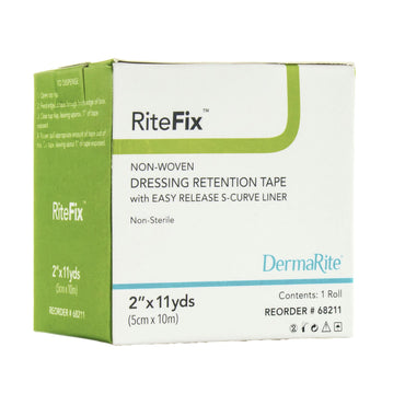 RiteFix™ Water Resistant Dressing Retention Tape with Liner White 2 Inch X 11 Yard Nonwoven NonSterile (939643_BX)