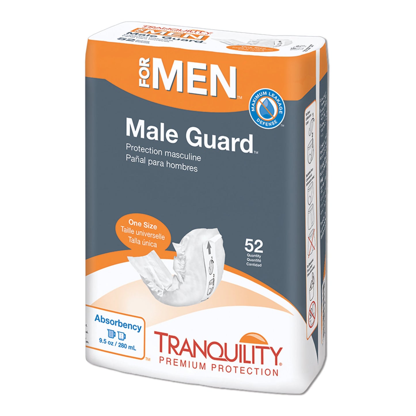 Tranquility® Male Guard™ Bladder Control Pad 5-1/4 X 12-1/4 Inch Length Heavy Absorbency Super Absorbent Core One Size Fits Most (1117315_BG)
