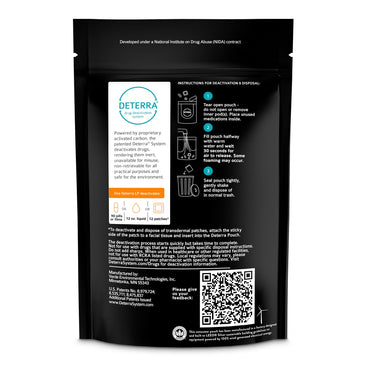 Deterra® Drug Disposal Pouch Large, 90 Pill or 12 Patch or 12 oz. Liquid Capacity (1178046_EA)