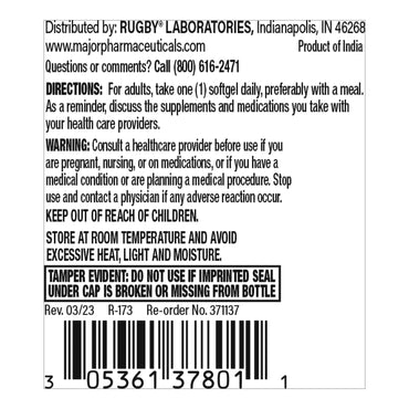 Major Pharmaceuticals Multivitamin Supplement Vitamin B 1 mcg Strength Capsule 100 per Bottle (1230344_BT)