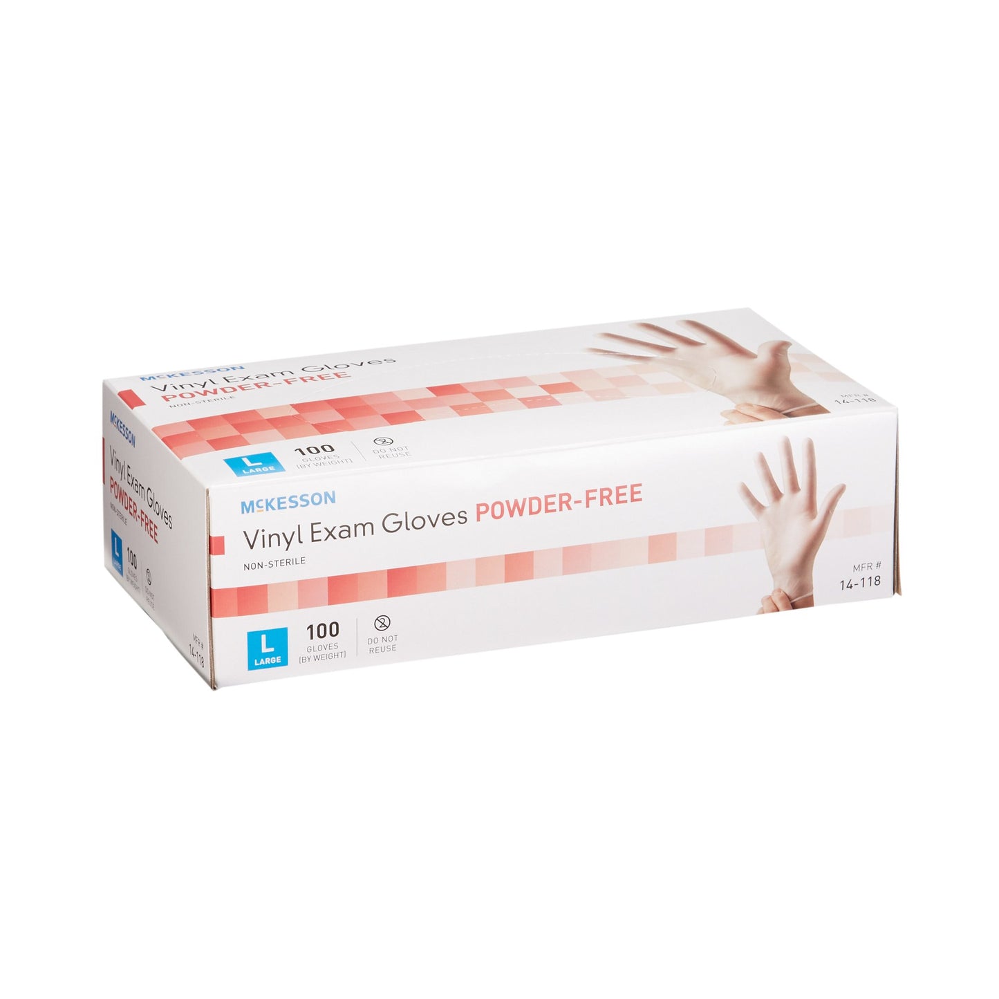 McKesson Exam Glove Large NonSterile Vinyl Standard Cuff Length Smooth Clear Not Rated (354440_CS)