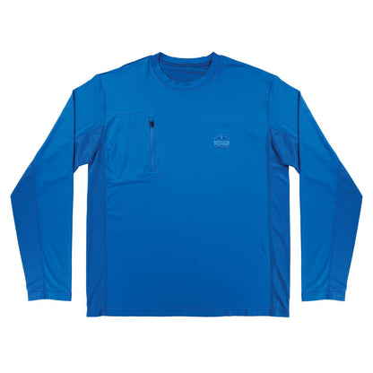 Ergodyne Chill-Its 6689 Cooling Long Sleeve Sun Shirt with UV Protection, Small, Blue (EGO12152)