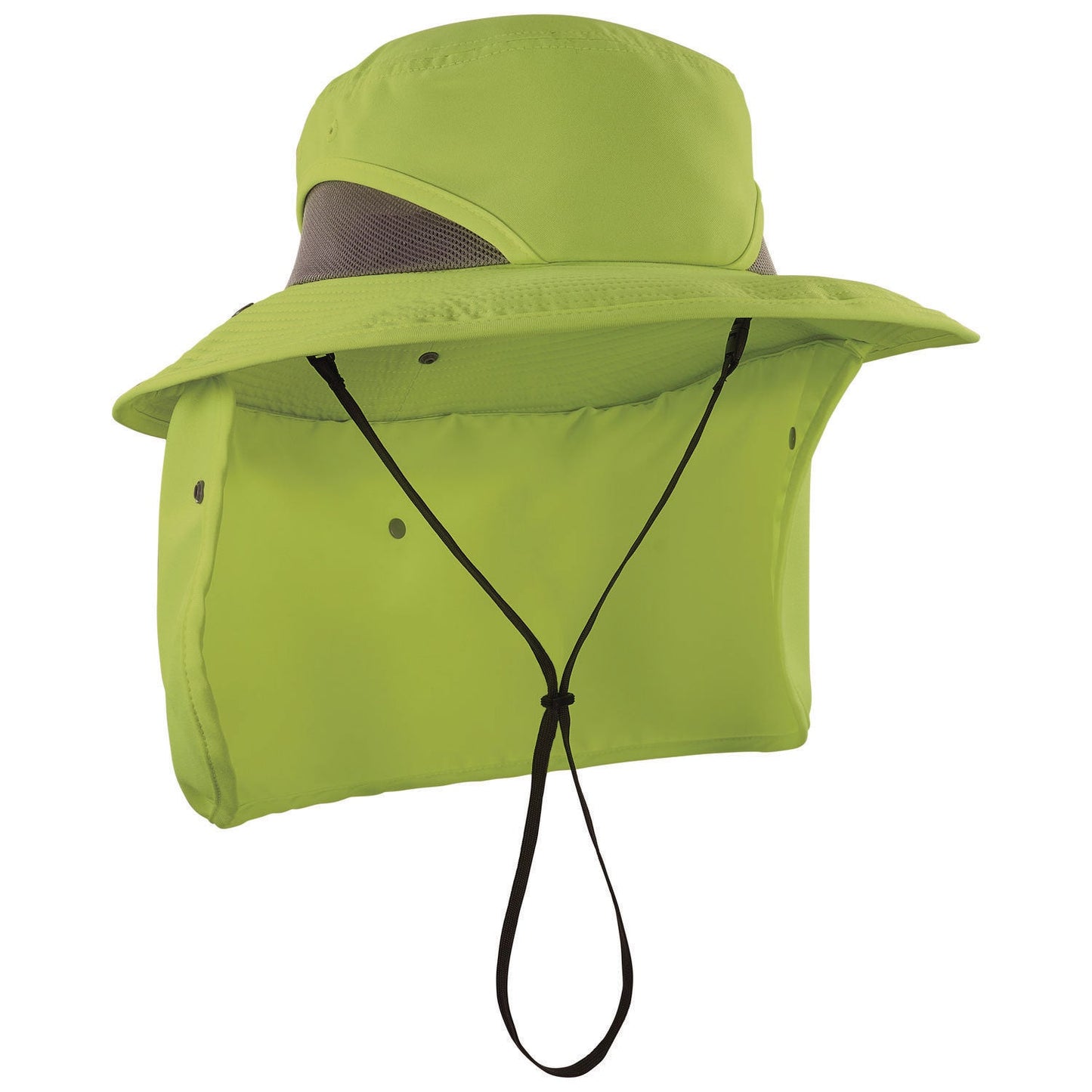 Ergodyne Chill-Its 8934 Ranger Hat with Neck Shade, Microfiber/Polyester, Small/Medium, Lime (EGO12710)