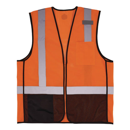 Ergodyne GloWear 8210Z Hi-Vis Class 2 Mesh Vest, 2X-Large to 3X-Large, Orange (EGO23027)