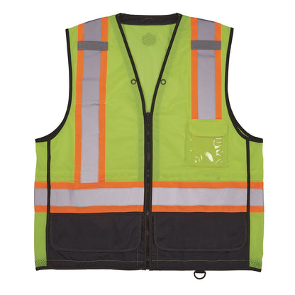 Ergodyne GloWear 8251HDZ Class 2 Two-Tone Hi-Vis Safety Vest, 4X-Large to 5X-Large, Lime (EGO23039)