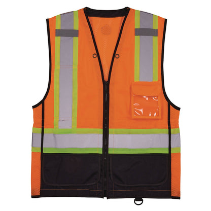 Ergodyne GloWear 8251HDZ Class 2 Two-Tone Hi-Vis Safety Vest, Small to Medium, Orange (EGO23043)