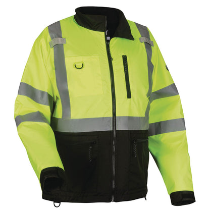 Ergodyne GloWear 8351 Class 3 Hi-Vis Windbreaker Water-Resistant Jacket, X-Large, Lime (EGO23425)