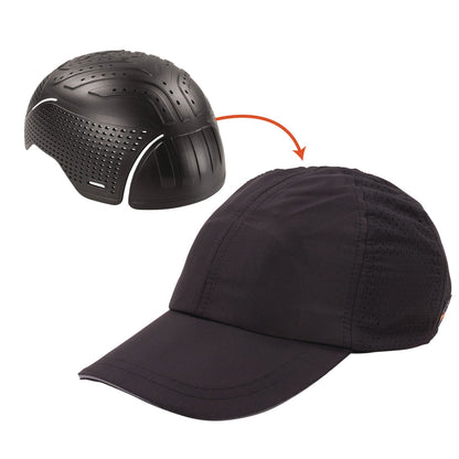 Ergodyne Skullerz 8947 Lightweight Baseball Hat and Bump Cap Insert, X-Large/2X-Large, Black (EGO23452)