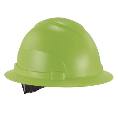 Ergodyne Skullerz 8969 Class E Lightweight Full Brim Hard Hat, 6-Point Rachet Suspension, Lime (EGO60232)