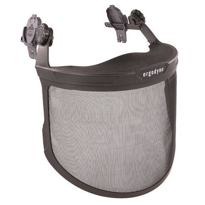 Ergodyne Skullerz 8989 Mesh Face Shield with Adapter for Hard Hat and Safety Helmet, Gray (EGO60247)