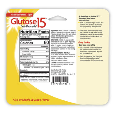 Glutose 15™ Glucose Supplement 3 per Pack Gel Lemon Flavor (580125_PK)