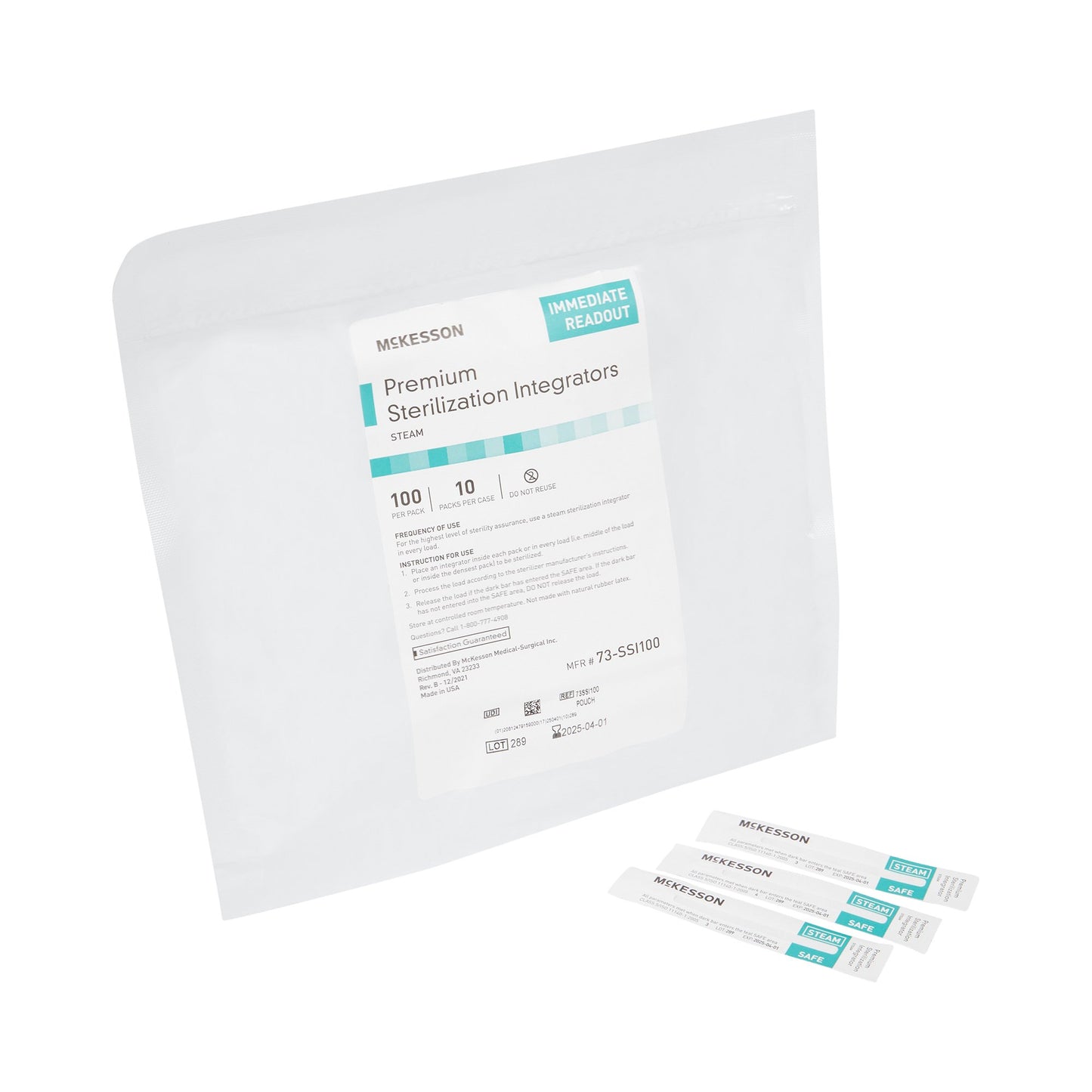 McKesson Sterilization Chemical Integrator Strip Steam 4 Inch Length (524536_CS)