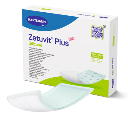 Zetuvit® Plus Silicone Super Absorbent Dressing Silicone Adhesive 8 X 10 Inch Rectangle (1181540_EA)