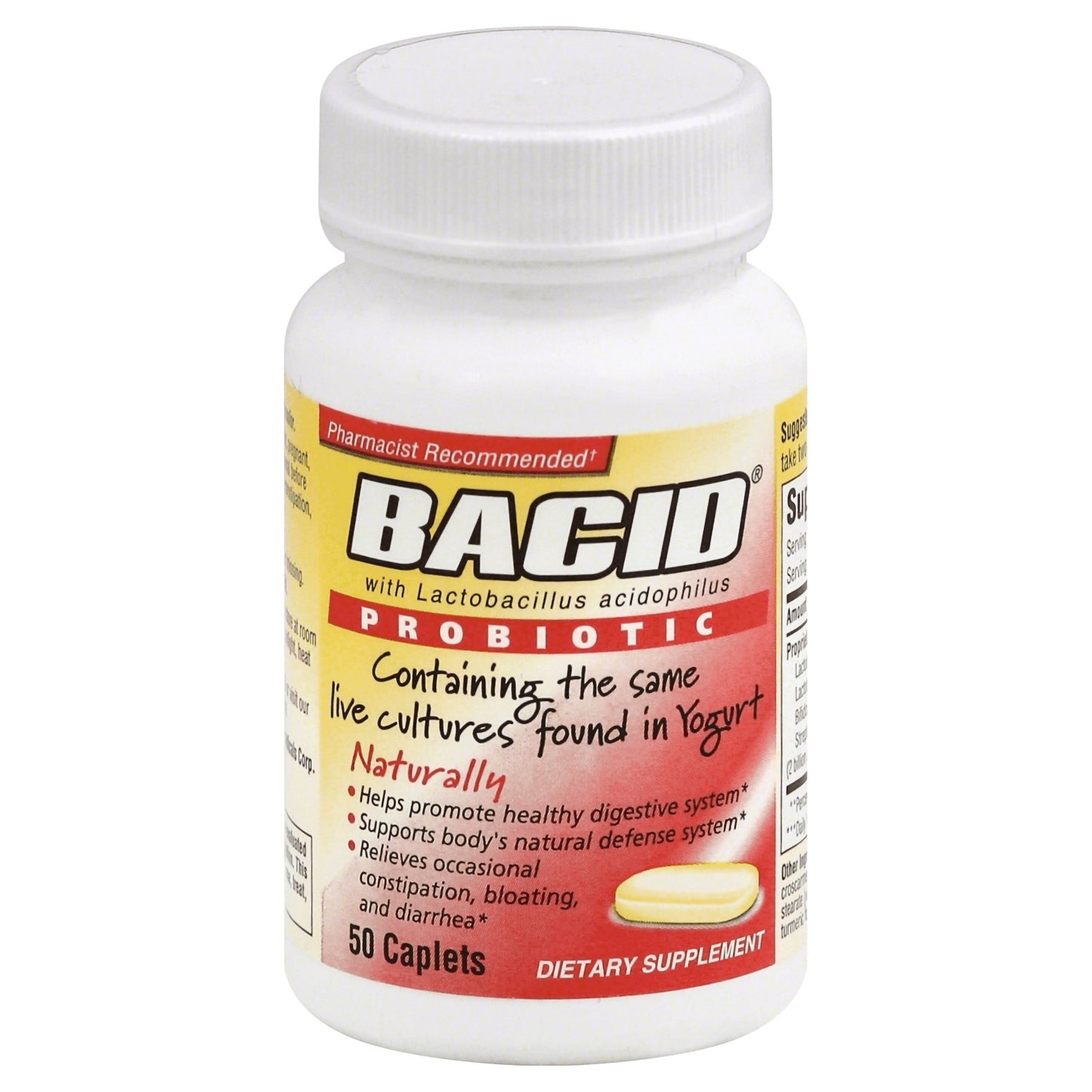 Bacid® Probiotic Dietary Supplement 50 per Bottle Caplet (1123764_BT)