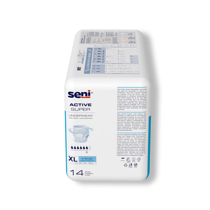Seni® Active Super Unisex Adult Absorbent Underwear Pull On with Tear Away Seams X-Large Disposable Moderate Absorbency (1163845_CS)