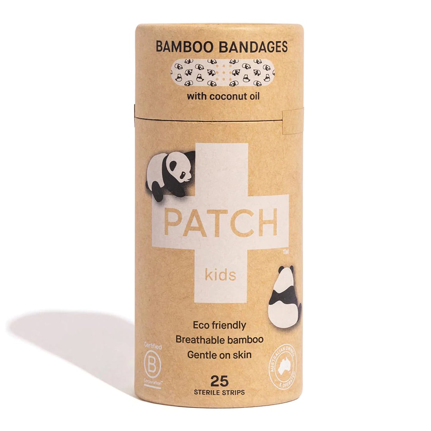 Patch™ Kids Adhesive Strip 3/4 X 3 Inch Bamboo / Coconut Oil Rectangle Kid Design (Panda) Sterile (1219440_TU)