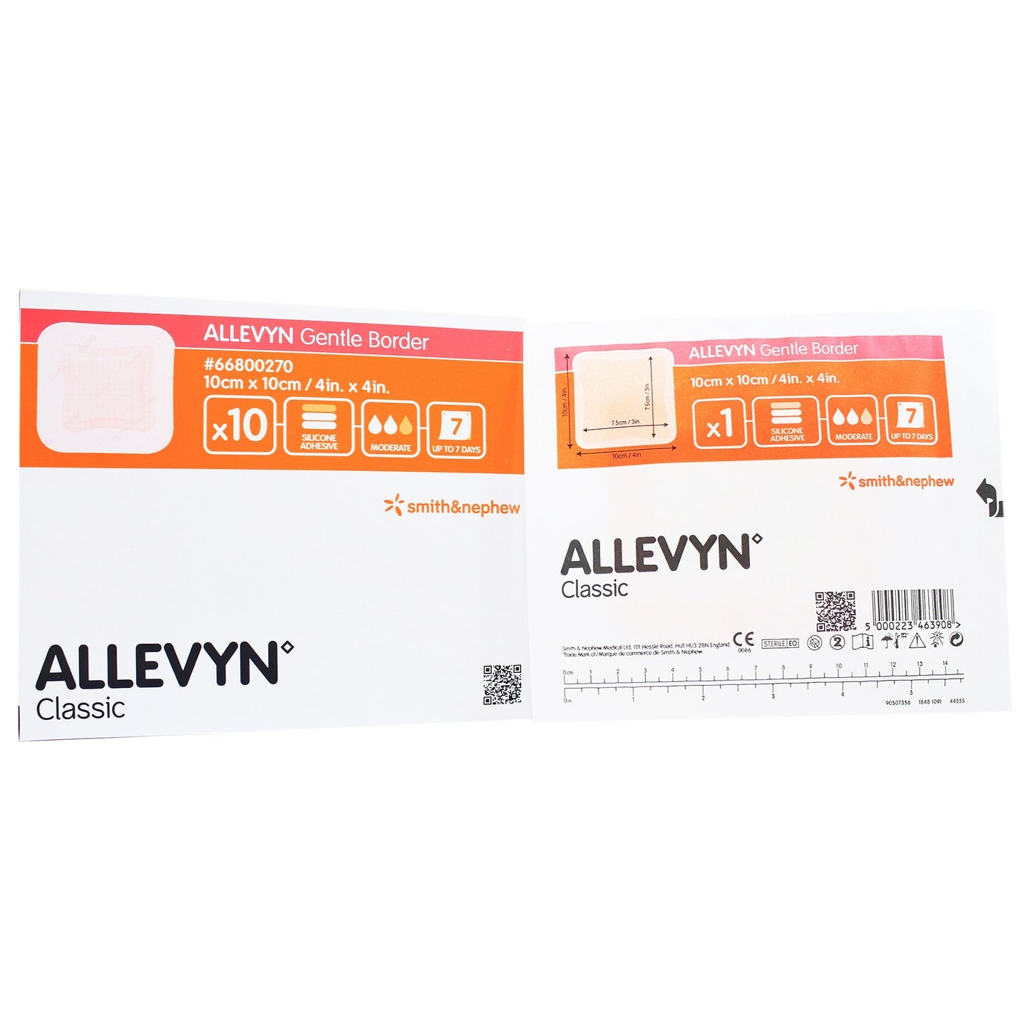 Allevyn Gentle Border Foam Dressing 4 X 4 Inch With Border Film Backing Silicone Gel Adhesive Square Sterile (834360_CS)