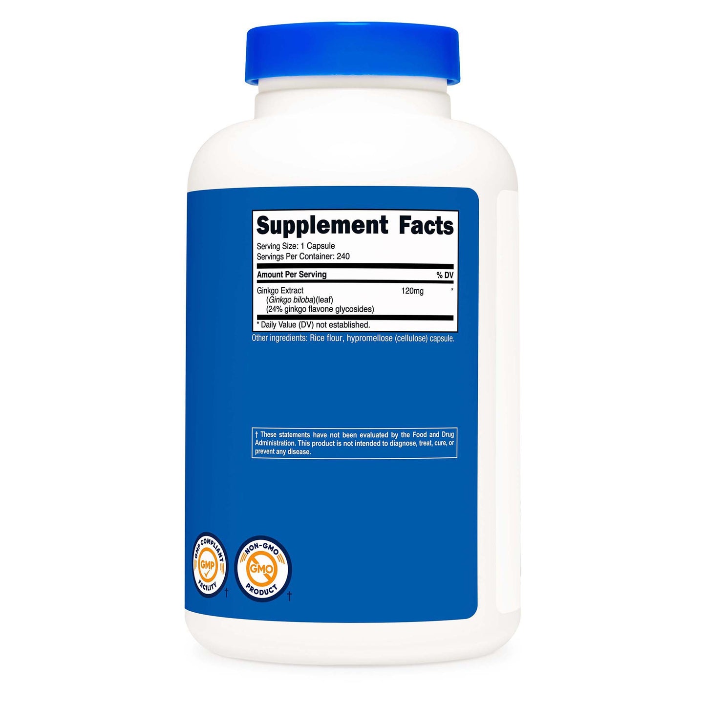 nutricost® Dietary Supplement Ginko Biloba 120 mg Strength Capsule 240 Per Bottle (1270262_BT)