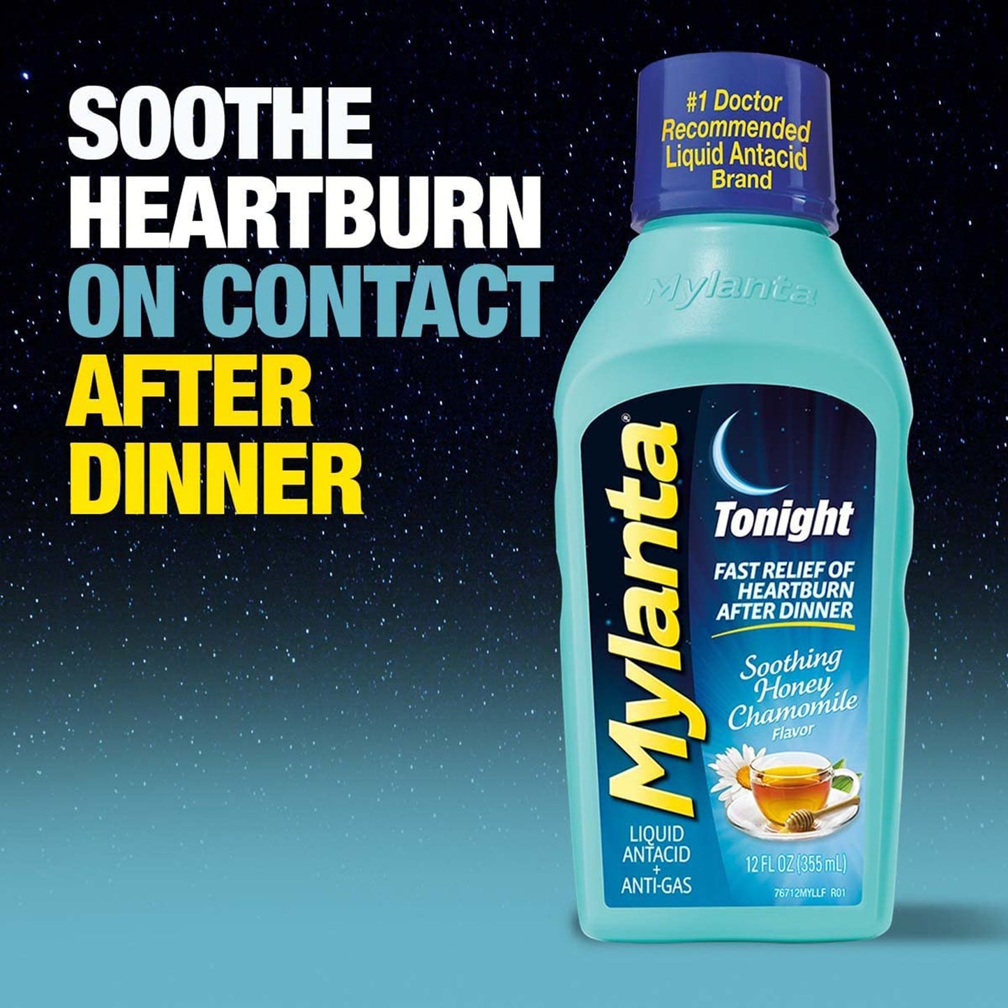 Mylanta® Tonight Antacid 800 mg / 270 mg / 80 mg Strength Liquid 12 oz. (1231849_EA)