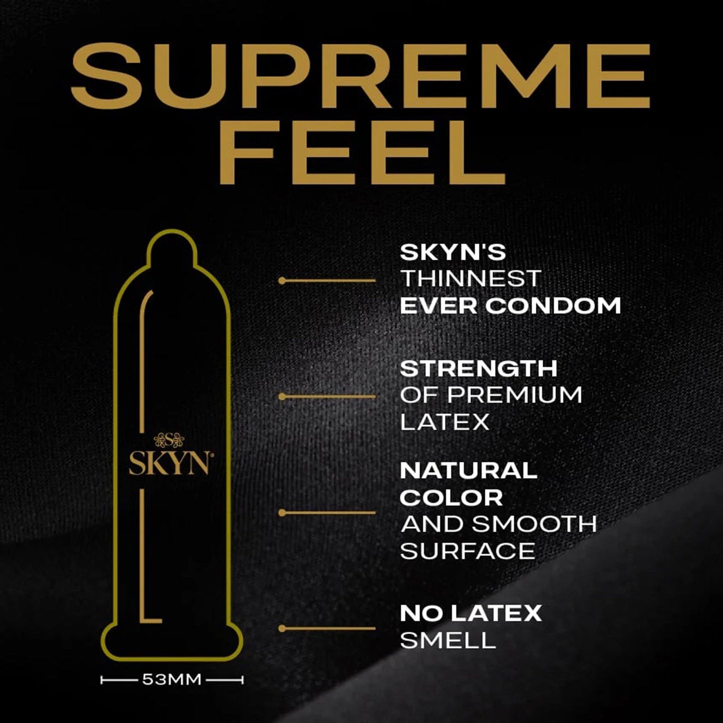 SKYN® Supreme Condom Lubricated One Size Fits Most 30 Per Box (1256942_BX)