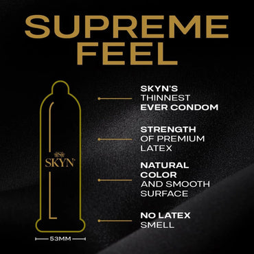SKYN® Supreme Condom Lubricated One Size Fits Most 30 Per Box (1256942_BX)