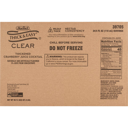 Thick & Easy® Thickened Beverage 4 oz. Portion Cup Cranberry Juice Cocktail Flavor Liquid IDDSI Level 2 Mildly Thick (732813_CS)