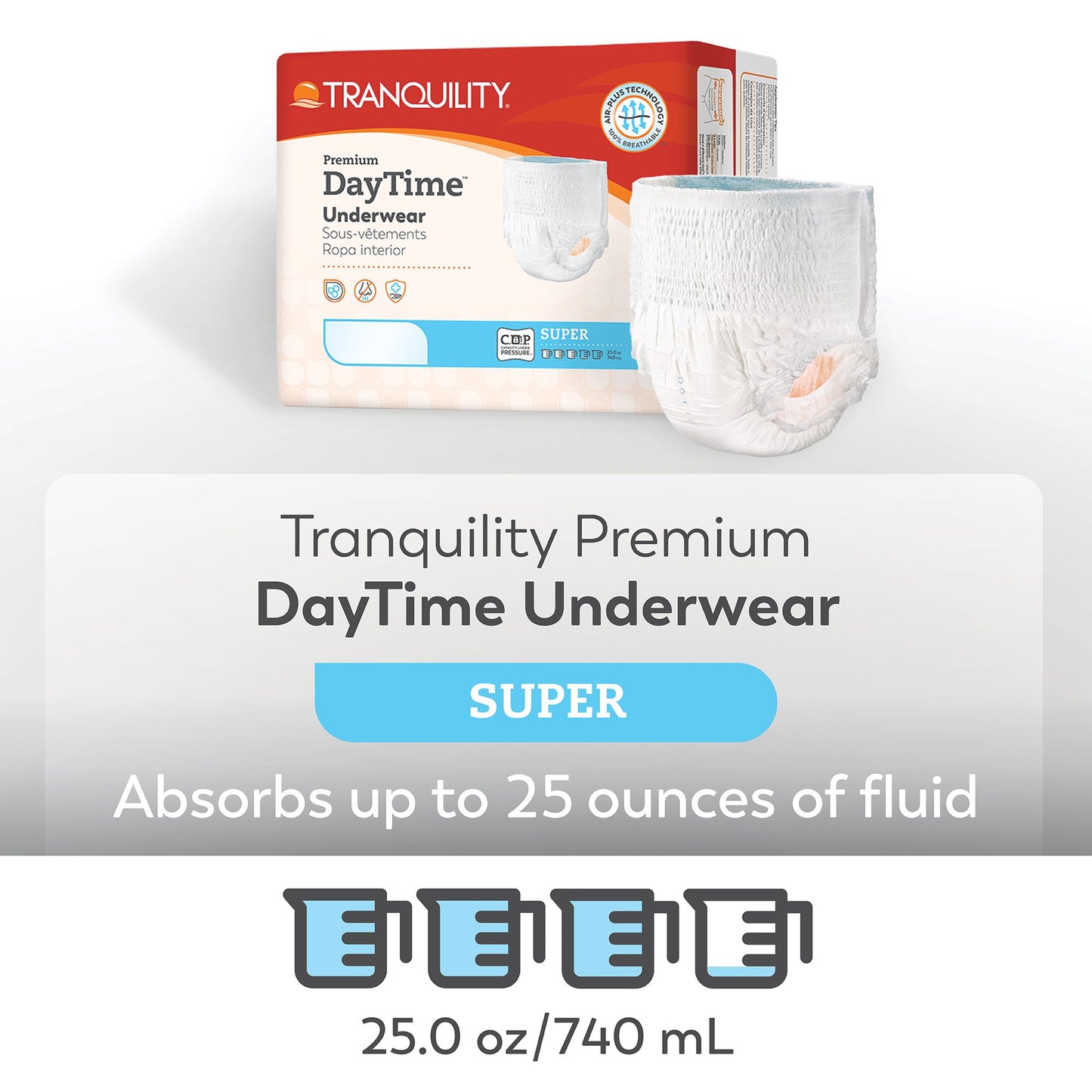 Tranquility® Premium DayTime™ Unisex Adult Absorbent Underwear Pull On with Tear Away Seams 2X-Large Disposable Heavy Absorbency (822621_CS)