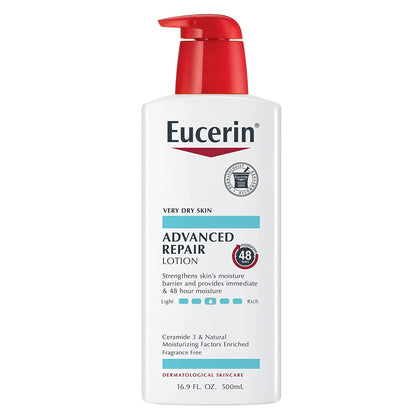 Eucerin® Advanced Repair Hand and Body Moisturizer 16.9 oz. Pump Bottle Unscented Lotion (1231885_EA)