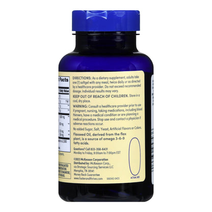 Foster & Thrive™ Dietary Supplement Flaxseed Oil 1,000 mg Strength Softgel 100 per Bottle (1238891_BT)