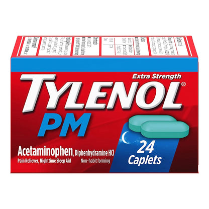 Tylenol® PM Night Time Pain Relief 500 mg - 25 mg Strength Acetaminophen Capsule (1228835_BT)