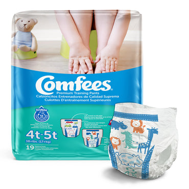 Comfees® Male Toddler Training Pants Pull On with Tear Away Seams Size 4T to 5T Disposable Moderate Absorbency (907039_CS)