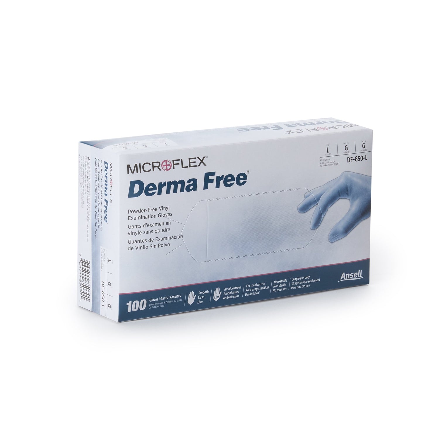 Derma Free™ Exam Glove Large NonSterile Vinyl Standard Cuff Length Smooth Clear Not Rated (816891_CS)