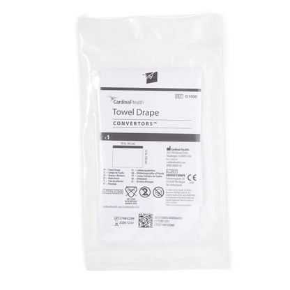 Cardinal General Purpose Drape Towel Drape with Adhesive Strip 18 W X 12 L Inch Sterile (860858_CS)