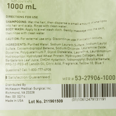 McKesson Shampoo and Body Wash 1,000 mL Dispenser Refill Bag Cucumber Melon Scent (482991_EA)