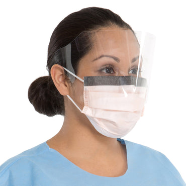 FluidShield Procedure Mask with Eye Shield Anti-fog Foam ASTM Level 3 Earloops One Size Fits Most (280649_BX)