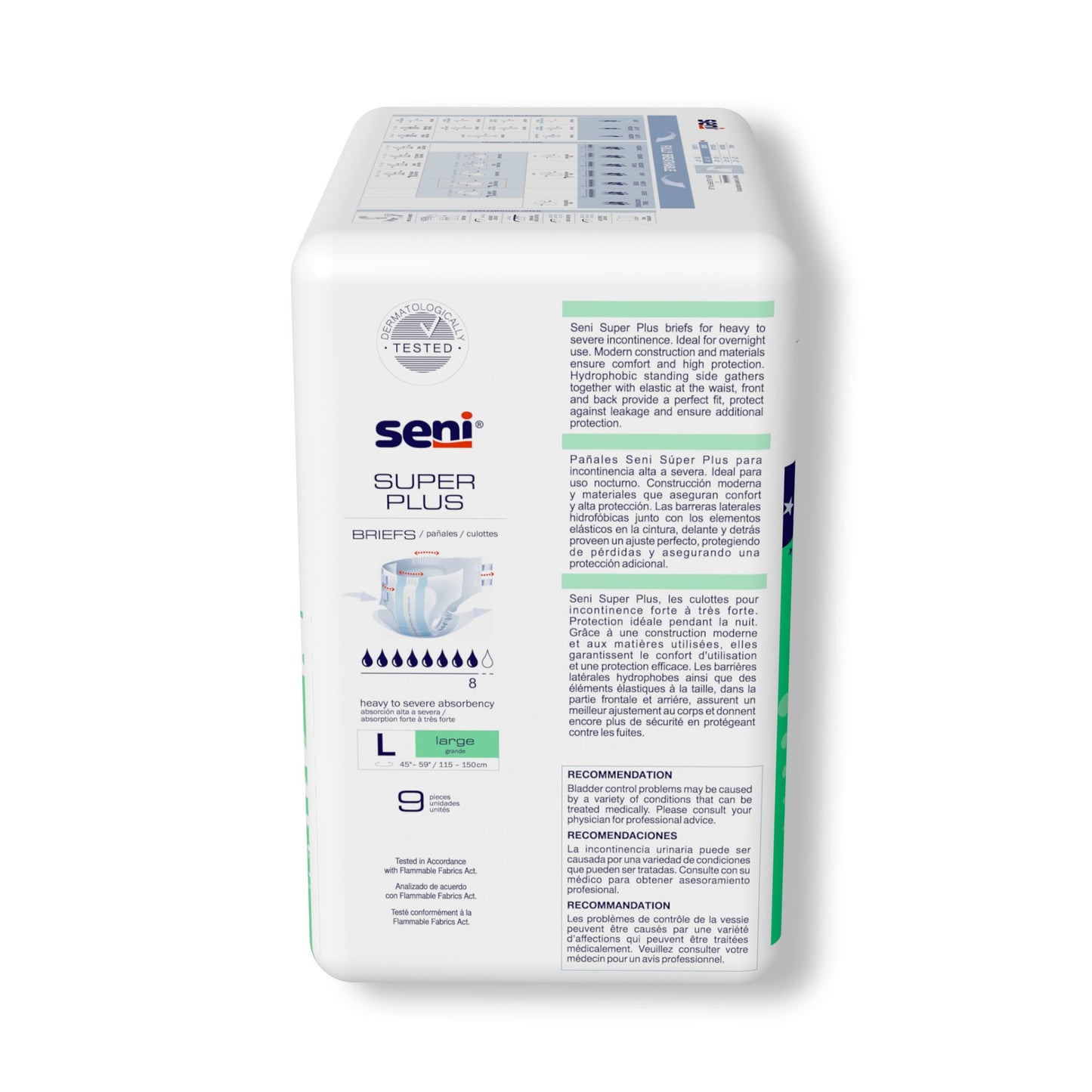 Seni® Super Plus Unisex Adult Incontinence Brief Large Disposable Heavy Absorbency (1163824_PK)