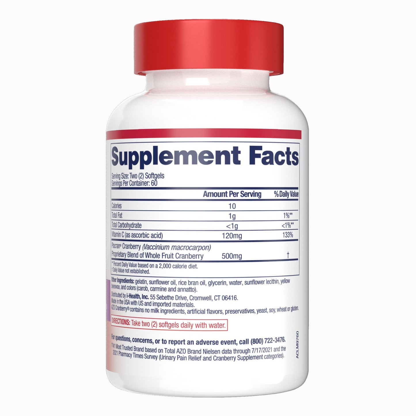 AZO® Urinary Tract Health Dietary Supplement Softgel 120 per Bottle (1268938_BT)