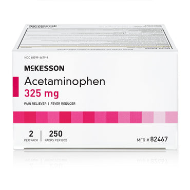 McKesson Pain Relief 325 mg Strength Acetaminophen Unit Dose Tablet 250 per Box (1111736_CS)