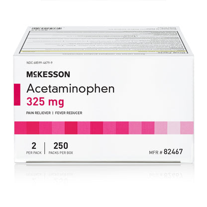 McKesson Pain Relief 325 mg Strength Acetaminophen Unit Dose Tablet 250 per Box (1111736_CS)