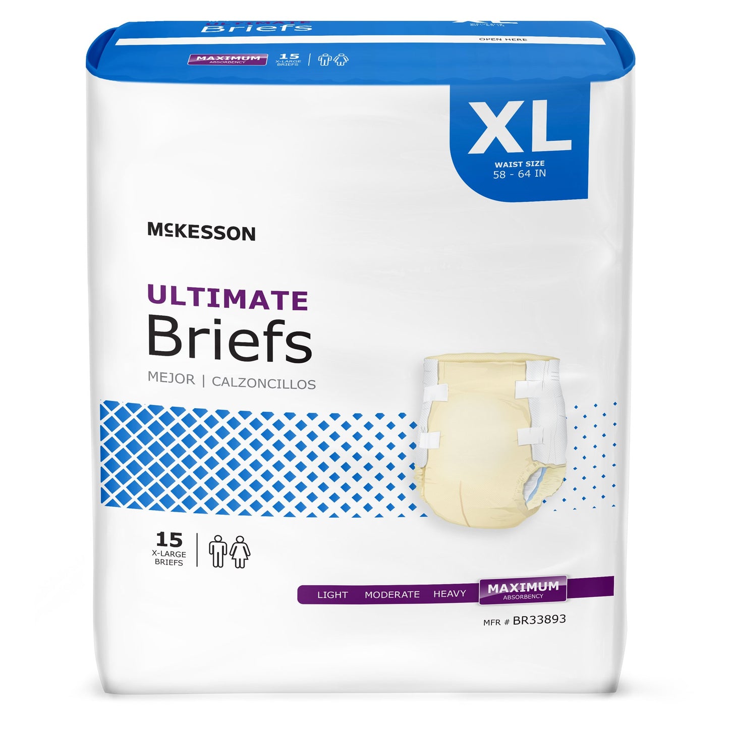 McKesson Unisex Adult Incontinence Brief X-Large Disposable Heavy Absorbency (1123846_BG)