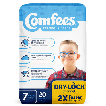 Comfees® Unisex Baby Diaper Size 7 Disposable Moderate Absorbency (907036_CS)