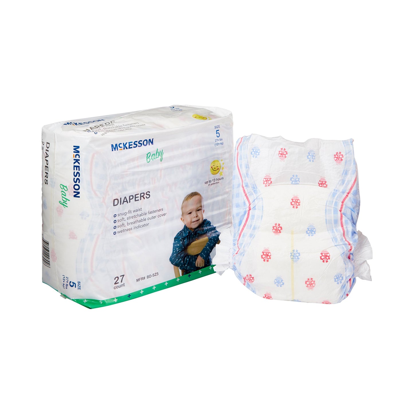 McKesson Unisex Baby Diaper Size 5 Disposable Heavy Absorbency (1144478_BG)