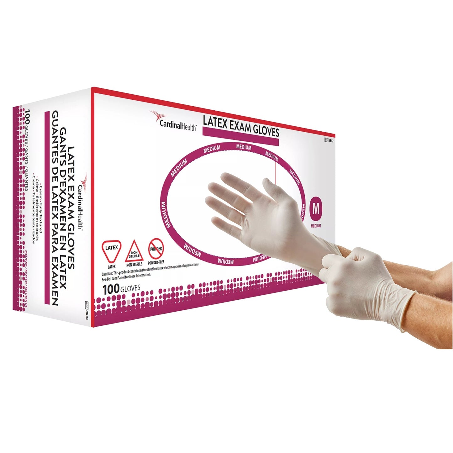 Positive Touch® Exam Glove Medium NonSterile Latex Standard Cuff Length Fully Textured Ivory Not Rated (352636_EA)